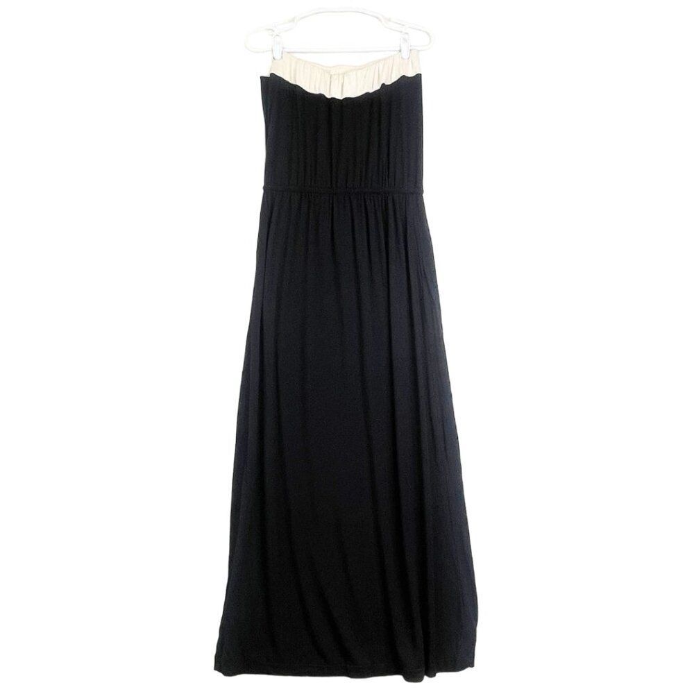 Women's Maxi Strapless Dress Black and White Size Medium - Picture 2 of 11